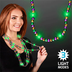 Mardi Gras LED Beads-Solid Strands view 3