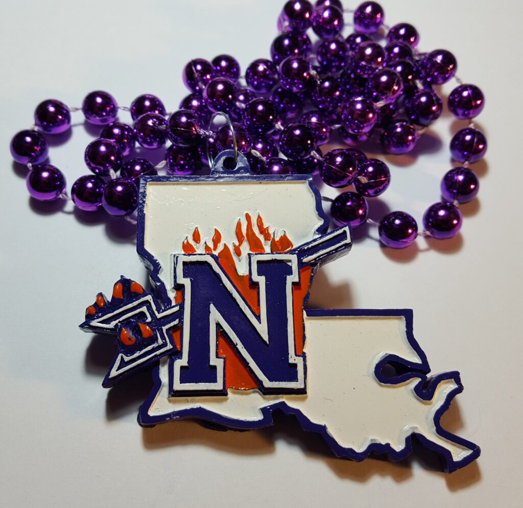 Made in China Mardi Gras Beads — Raised 3D Polyresin, Assembled in America