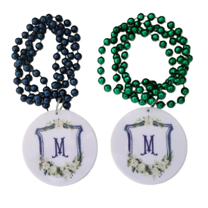 Custom die-cut plastic medallion Mardi Gras beads from PromotionBeads.com view 7