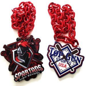 Mardi Gras Bead Chain Link PVC Medallion