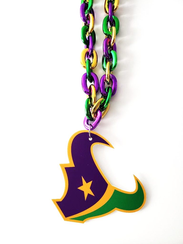 Custom Shape Chain Link Mardi Gras Bead