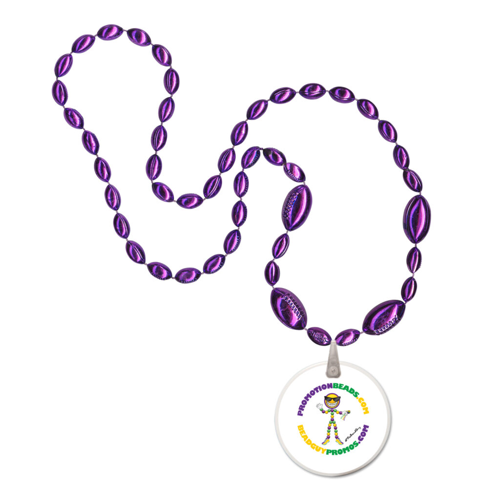 Custom Sport Shape Mardi Gras Beads custom Mardi Gras beads by PromotionBeads.com