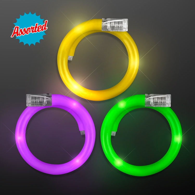 LED Wristbands custom Mardi Gras beads by PromotionBeads.com view 3