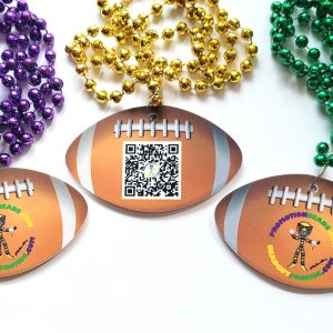 Custom Shape Medallion Mardi Gras Beads custom Mardi Gras beads by PromotionBeads.com view 4