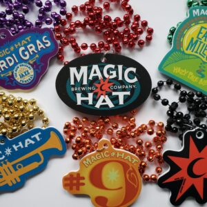 Custom Shape Medallion Mardi Gras Beads custom Mardi Gras beads by PromotionBeads.com view 2