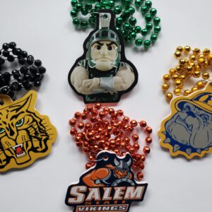 Custom Shape Medallion Mardi Gras Beads custom Mardi Gras beads by PromotionBeads.com view 5