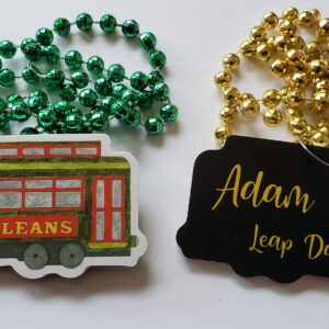 Custom Shape Medallion Mardi Gras Beads custom Mardi Gras beads by PromotionBeads.com view 6