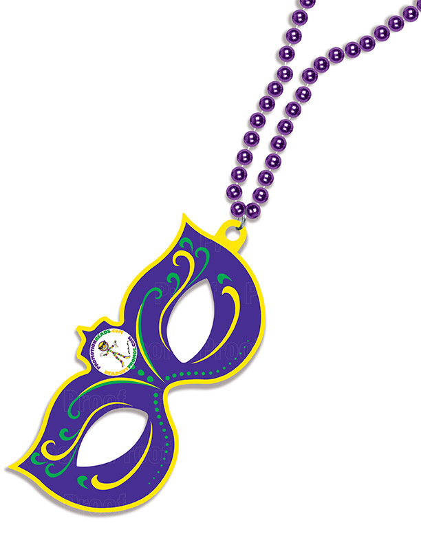 Custom Large PVC Mask Mardi Gras Beads
