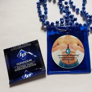 Patented Carnival Condom Beads™ custom Mardi Gras beads by PromotionBeads.com view 3