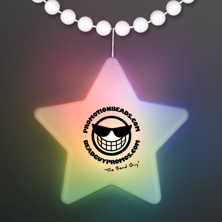 Multi color LED Star Mardi Gras Beads