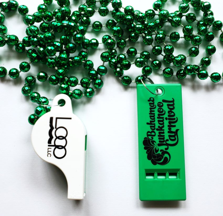 Custom Whistle Mardi Gras Beads