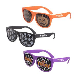 Custom Pinhole Sunglasses custom Mardi Gras beads by PromotionBeads.com view 2