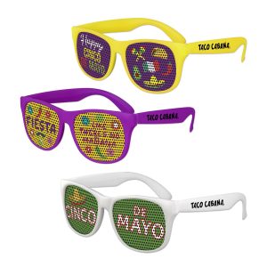 Custom Pinhole Sunglasses custom Mardi Gras beads by PromotionBeads.com view 5