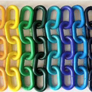 Custom shape styrene chain link Mardi Gras bead by PromotionBeads.com view 2