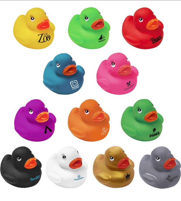 Custom Rubber Ducks custom Mardi Gras beads by PromotionBeads.com