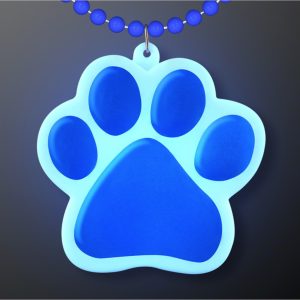 Light Up Paw Print Mardi Gras Bead view 2
