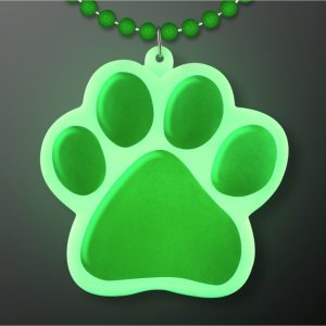 Light Up Paw Print Mardi Gras Bead view 3