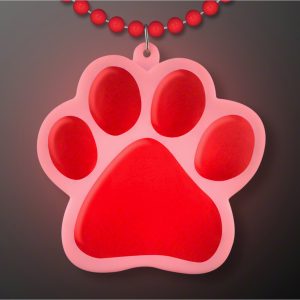 Light Up Paw Print Mardi Gras Bead view 5
