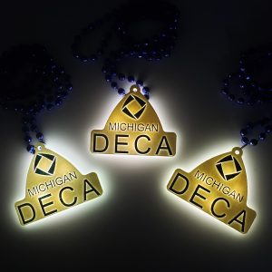 Over Seas Custom Shape LED Medallion custom Mardi Gras beads by PromotionBeads.com view 3