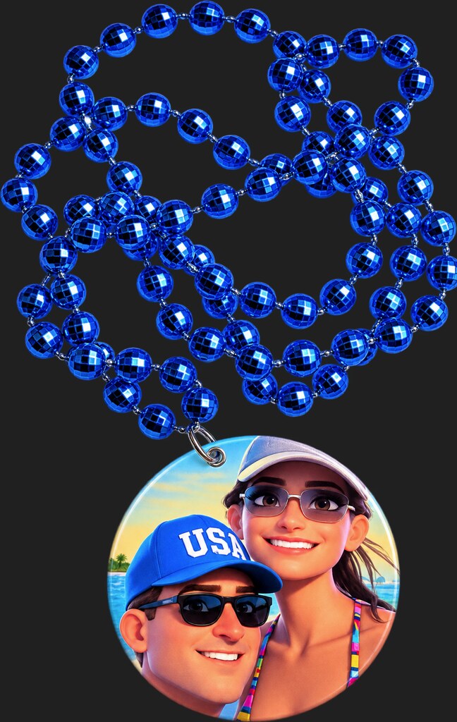 USA Full Color Imprint Mardi Gras Beads